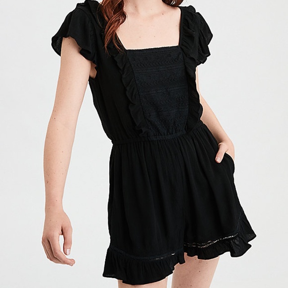 Apron Lace Ruffle Romper - Picture 1 of 2